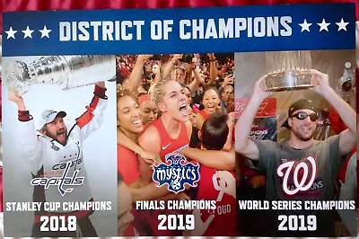 Washington Nationals Ws Champ Parade Poster Two Sided Sign District Of Champions • $9.99