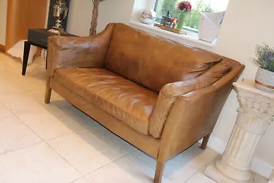 £850 • Buy John Lewis High Back Groucho Sofa In Brown Leather By Halo