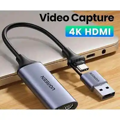 Ugreen 4K HDMI USB/USB-C Video Capture Card Grabber Box PC Camera Live Streaming • $36