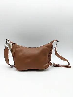 MANGO MNG Leather Women's Small Shoulder Crossbody Bag - BROWN • $30