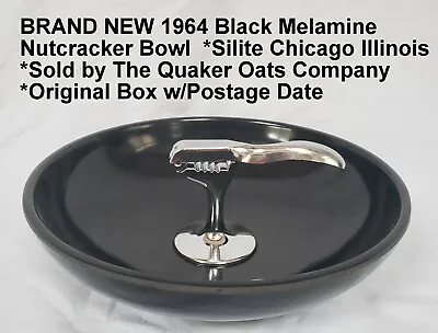 NIB 1964 Black Melamine Nut Bowl Silite Chicago Illinois *Sold By Quaker Oats Co • $29.95