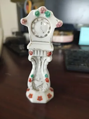 Vintage White Floral Painted Grandfather Clock Made In Occupied Japan • $8