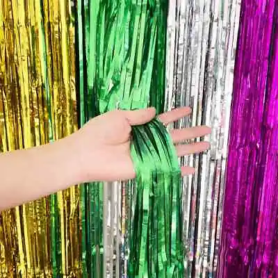 £1.99 • Buy 2m-3m Foil Fringe Tinsel Shimmer Curtain Door Wedding Birthday Party Decorations