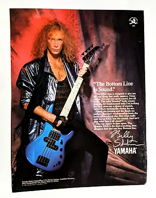 Billy Sheehan / Mr. Big 1988 Yamaha Rbx Bass Guitar Magazine Print Advertisement • £12.64