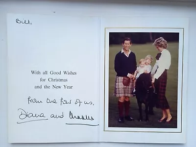 Princess Diana & King Charles Signed Autograph Christmas Card Queen Elizabeth II • £679.50