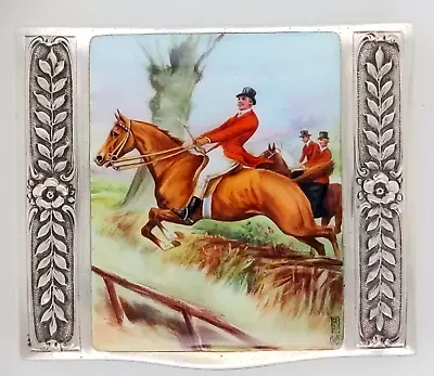 Charming Cigarette Case With Finely Enamelled Hunting Scene • $1642.23