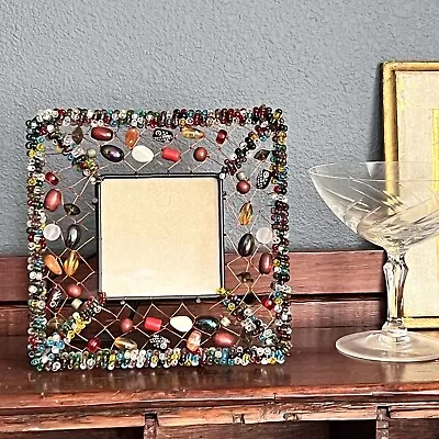 Vintage Glass Beads Picture Frame • $10.80