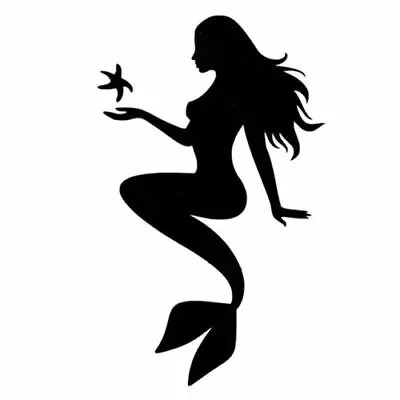 New Mermaid With Starfish Vinyl Decal For Cars Crafts Walls Cups Bottles Signs  • $3