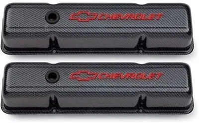 $254.12 • Buy GM Performance 141-712 SBC Carbon Steel Valve Covers, Tall, Red Bowtie / Chevrol