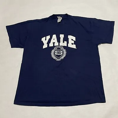 Vintage Yale University Shirt Men XXL Blue T Shirt 2xl Spell Out • $25