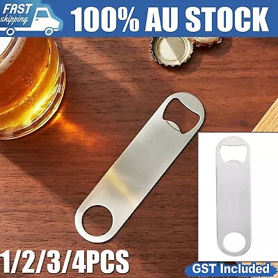 Speed Bottle Opener Stainless Steel Flat Bar Blade Cap Remover Can Beer Drink AU • $4.45