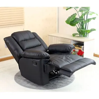 Recliner Lazy Boy Black Single Sofa Suites Settee 1 Seater Armchair Faux Leather • £229.99