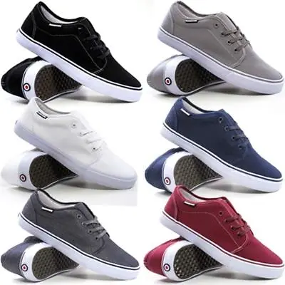  Mens Lambretta Lace Up Casual Canvas Shoes Plimsolls Pumps Skates Trainers Size • £16.95