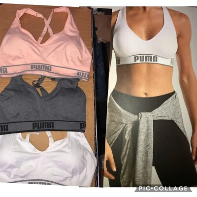 $15.99 • Buy Ladies Puma Sports Bra, Medium Impact Seamless Gym Exercise Bra. FREE POST