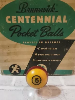 Vintage Brunswick Centennial Gold Crown Pocket 15 Fifteen Ball Pool Billiards  • $18.95