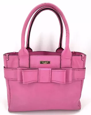 Kate Spade Hot Pink Villabella Quinn Leather Bow Shoulder Tote  • $65