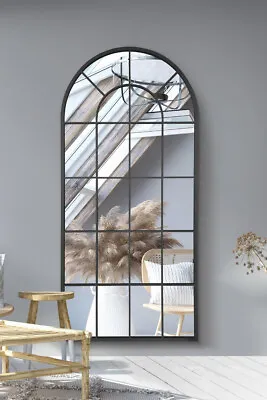 £246.39 • Buy MirrorOutlet XL Black Framed Arched Window Leaner Wall Mirror 71 X33.5  180x85cm