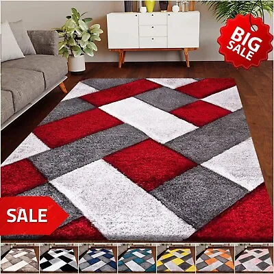 New Stylish Large Shaggy Rugs Hallway Runner Living Room Bedroom Rug Carpet Mats • £16.04