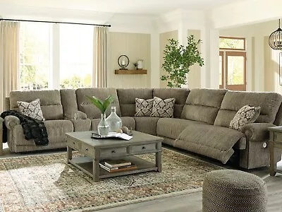 Living Room Furniture Taupe Fabric Power Recline Modular Sectional Sofa Set IF0A • $3245.78