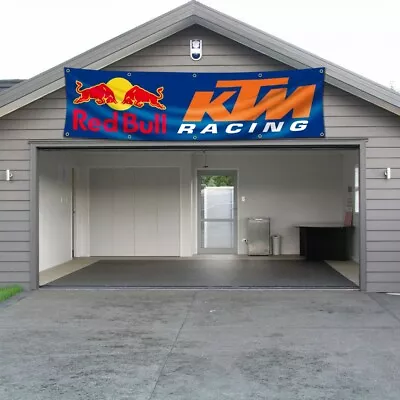 Redbull KTM 2x8 FT Banner Motorcycle Racing Flags Car Show Garage Wall Workshop • $14.97