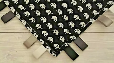 Taggie/Blanket Soft Sensory Black & White Elephant- • £6