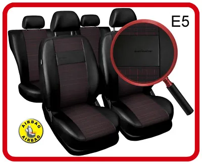 Car Seat Covers Fit Daewoo Matiz - Full Set Black/red Leatherette/polyester • $84.65