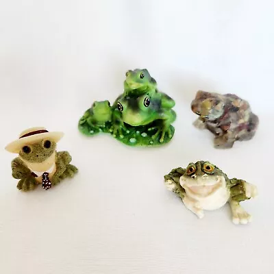 Miniature Frog Toad Figurine Lot Resin 1  To 2  Small Figure Collection  • $12