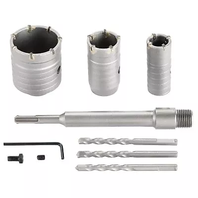 Concrete Hole Saw Kit | 30mm 40mm 60mm Tungsten Steel SDS Plus Bits Shank Wal... • $32.91