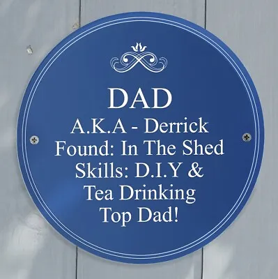 Engraved Personalised Blue Heritage Wall Plaque Sign Birthday Best Man Dad Gift • £17.95