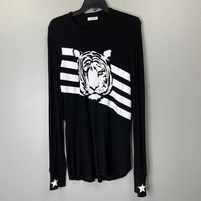 $51.19 • Buy Lauren Moshi McKinley Tiger Stars Stripes Top Womens XL Black Graphic Thermal