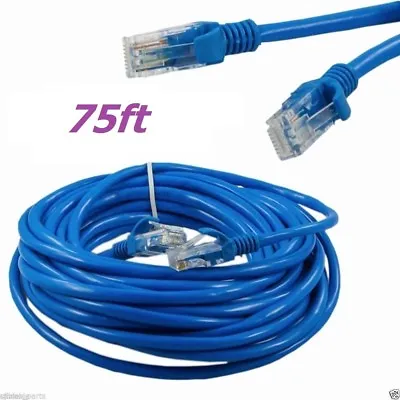 75ft 75 Ft Rj45 Cat5 Cat 5 High Speed Ethernet Lan Network Blue Patch Cable • $6.40