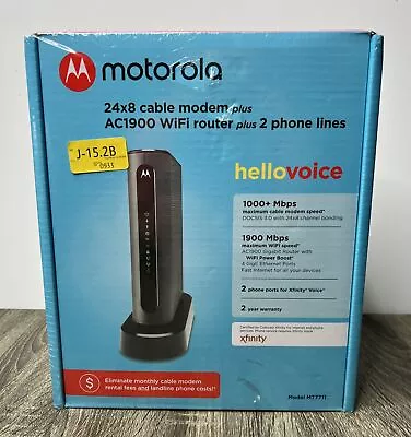 New! Motorola MT7711 24X8 Cable Modem AC1900 Wi-Fi Router Xfinity Factory Sealed • $124