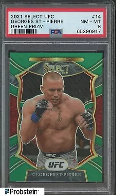 2021 Panini Select Green Prizm UFC #14 Georges St-Pierre 2/5 PSA 8 NM-MT • $48