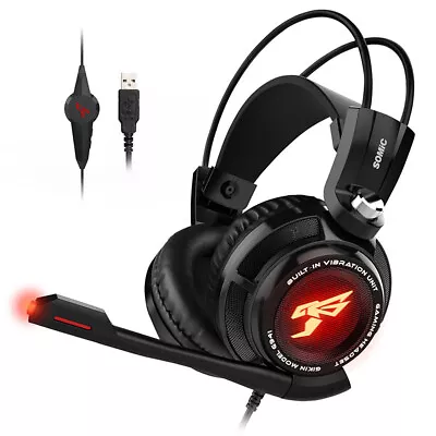 G941 Over-Ear Gaming LED Headphone 7.1 Surround USB Vibration Computer Headset • $135.99