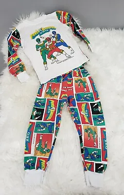 $55 • Buy Vtg 90s Power Rangers Zeo RARE Shirt Pajamas SweatPants Set Youth 6-7 Saban 1996