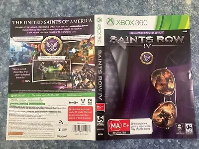Saints Row IV - 4 - XBOX 360 - Cover Art Only - No Game • $2
