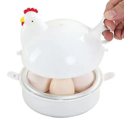 Microwave Egg Cooker Chicken-Shaped Rapid Egg Cooker 4 Eggs Electric • $16.08