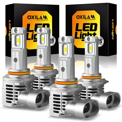 OXILAM 9005+9006 LED Headlight Combo Kit Light Bulbs High Low Beam 80000lm 6500K • $41.32