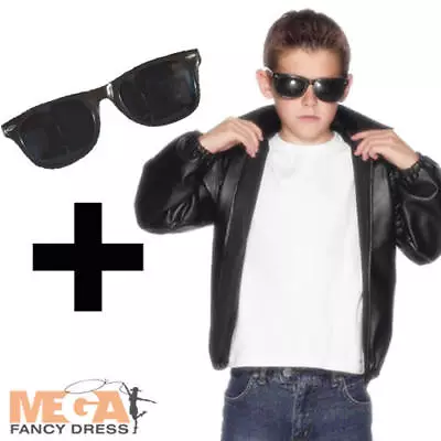 T-Bird Jacket + 50s Shades Boys Fancy Dress 1950s Grease Kids Childs Costume • £25.99