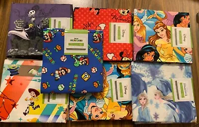Kids Fat Quarter Fabric Lot Of 22  Disney Mario Minnie Mouse Toy Story • $27