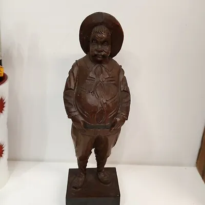 Vintage Carved Wooden Statue Made In Spain Mariachi Figure  • $20