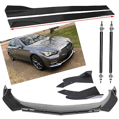 Carbon Fiber For Infiniti G37 G35 Front Bumper Lip Splitters Side Skirt Bod Kit • $159.99