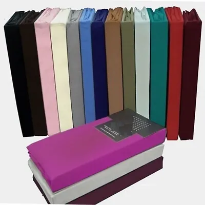 100% Egyptian Cotton Fitted Sheet 200TC Single 4FT Small Double King Super King • £7.99