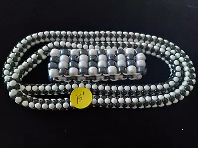 Vintage Black And White Bead 15  Necklace W/ Bracelet Set • $4