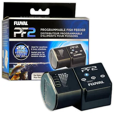 Fluval PF2 Fish Feeder 85ml Auto Feeder Programmable Holiday Vacation Aquarium • £42.85