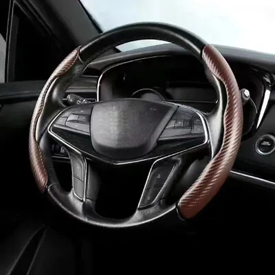 2x Carbon Fiber Universal Car Steering Wheel Booster Cover Non-Slip Accessories • $10.85