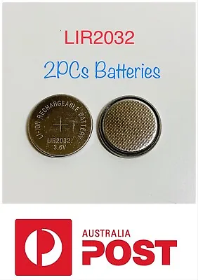 2  LIR2032 Rechargeable Button Batteries 3.6V 40mAh Lithium Batteries • $6.50