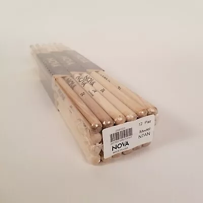 12-Pr BRICK VIC FIRTH® Nova 7A Nylon Tip DRUM STICKS N7AN Hickory Bulk NEW • $56.99