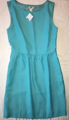 J Crew Dress 0 A0114 Sleeveless Ruched Dress Aqua Blue Turquoise NWT NEW • $39.95