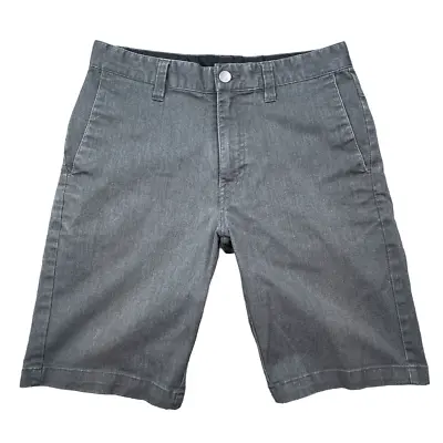 Volcom Stone Cotton Chino Shorts Men's Size 28 Dark Gray Classic Flat Front • $15.10